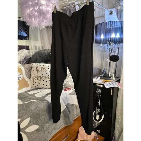 vintage black waffle knit lightweight j crew  jogger    sweatpants medium - Picture 3 of 3